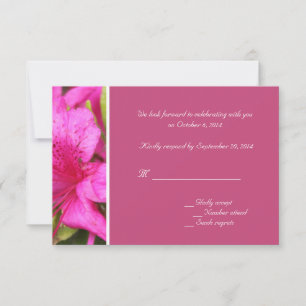 Invitation Fleurs d'azalée roses RSVP mariages