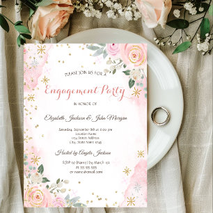 Invitation Fleurs de aquarelle chic et flocons de neige pour