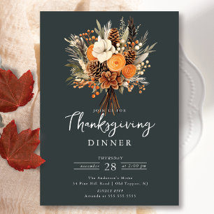 Invitation Fleurs de automne rustiques Thanksgiving