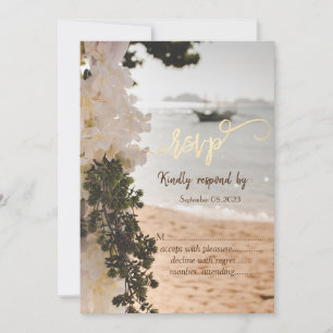 Invitation Fleurs de bateau à voile plage RSVP