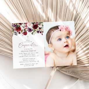 Invitation Fleurs de Bourgogne, Fleurs Roses, Bohème, Confirm