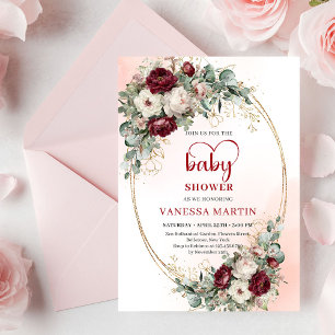 Invitation Fleurs de Bourgogne Tendances Eucalyptus Baby Show