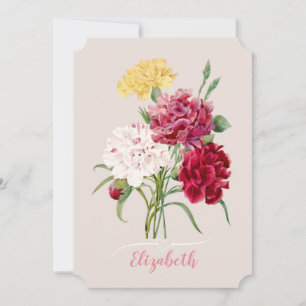 Invitation Fleurs de carnation vintages Imprimer
