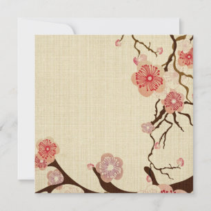 Invitation fleurs de cerisier en fleurs vintage