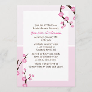 Invitation Fleurs de cerisier roses