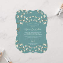 Fleurs de cerisier Sakura Crème Bleu sarcelle Mari