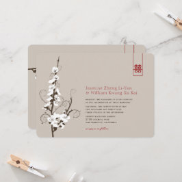 Invitation Fleurs de cerisiers blancs Sakura torse Mariage as
