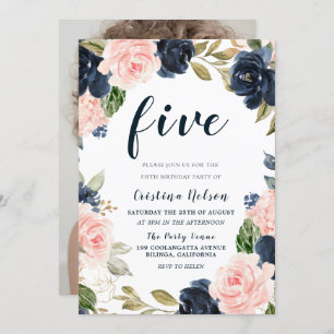 Invitation Fleurs de chasse de la Marine 4e 5e 6e anniversair