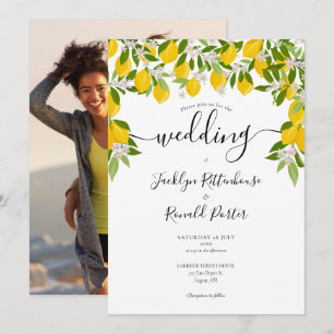 Invitation Fleurs de citronniers et verdure Photo Mariage
