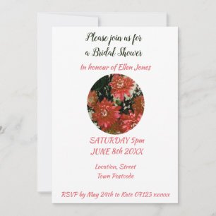 Invitation Fleurs de corail Floral rustique