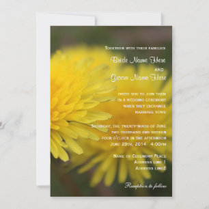 Invitation Fleurs de dandelion sauvage printemps, été, mariag