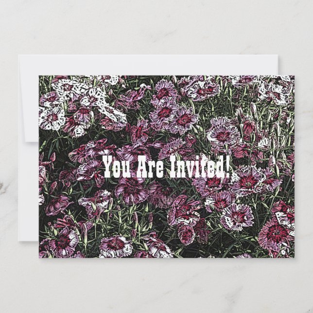 INVITATION FLEURS DE DIANTHUS (Devant)