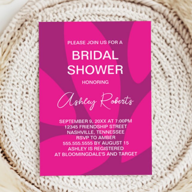 Invitation Fleurs de Fleur Mod Botanique Fuchsia Baby Shower (Créateur téléchargé)