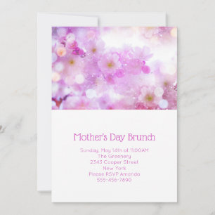 Invitation Fleurs de fleurs de cerisier rose Photo Fête des m