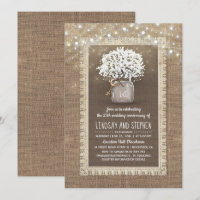 Fleurs de Gypsophile Pot Mason Rustique Mariage An