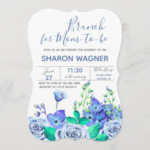 Invitation Fleurs de Jardin Bleu