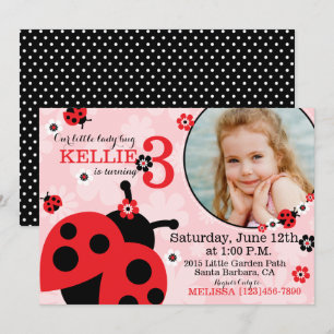 Invitation Fleurs de jardin et bugs d'anniversaire