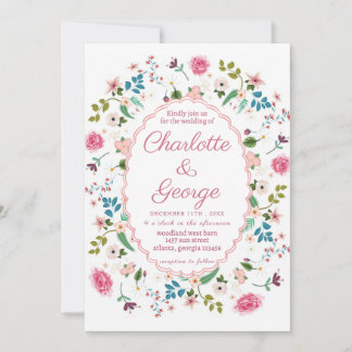 Invitation Fleurs de jardin fête de mariage