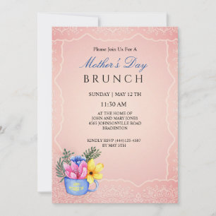 Invitation Fleurs de la Fête des Mères en Coupe