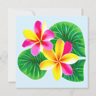 Invitation Fleurs de la Plumeria tropicale