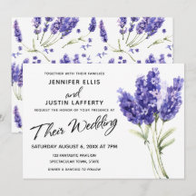 Fleurs de lavande aquarelle, Mariage élégant
