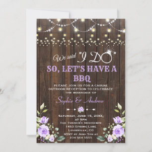 Invitation Fleurs de Lavande Barrière en Bois Après le OUI BB