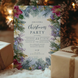 Invitation Fleurs de lavande d'hiver de Noël