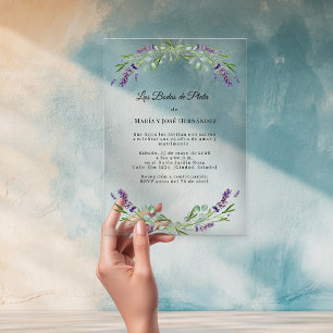 Invitation Fleurs de Lavande pour Noces d'Argent