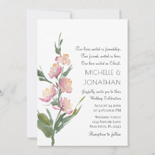 Invitation Fleurs de lavande simple Mariage chrétien moderne