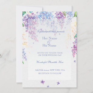 Invitation Fleurs de lilas de printemps - Mariage floral