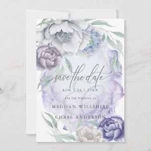 Invitation Fleurs de lilas et de violette élégantes rustiques