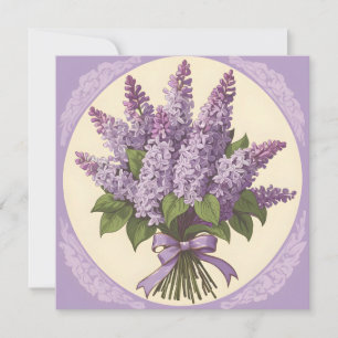 Invitation Fleurs de lilas violettes