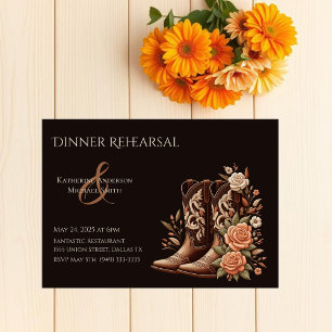 Invitation Fleurs de l'Ouest du pays avec bottes de cowboy