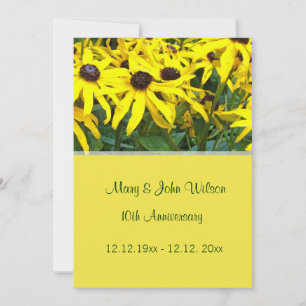 Invitation fleurs de marguerite jaune vif mariage anniversair