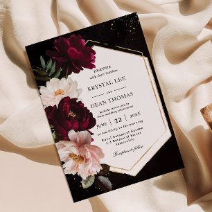 Invitation Fleurs de mariage florales de pivoines Blush Bourg
