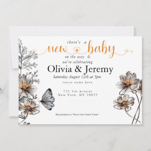 Invitation Fleurs de pavot en terre cuite simple en ligne pou