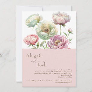 Invitation Fleurs de Pivoines Rose
