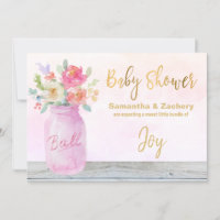 *~* Fleurs de pot en Mason rustique Baby shower de