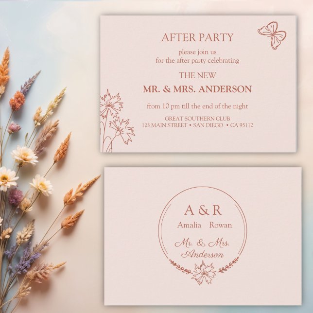 Invitation Fleurs de prairie Mariage après - Fête (Créateur téléchargé)