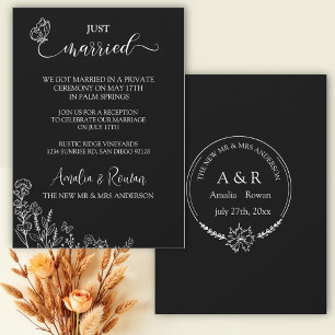 Invitation Fleurs de prairie Mariage vient de se marier