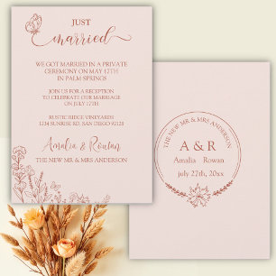 Invitation Fleurs de prairie Mariage vient de se marier