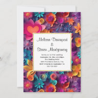Fleurs de printemps colorées Mariage Motif
