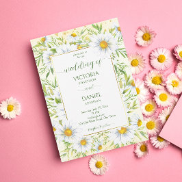 Invitation Fleurs de printemps de marguerite sauvage mariage