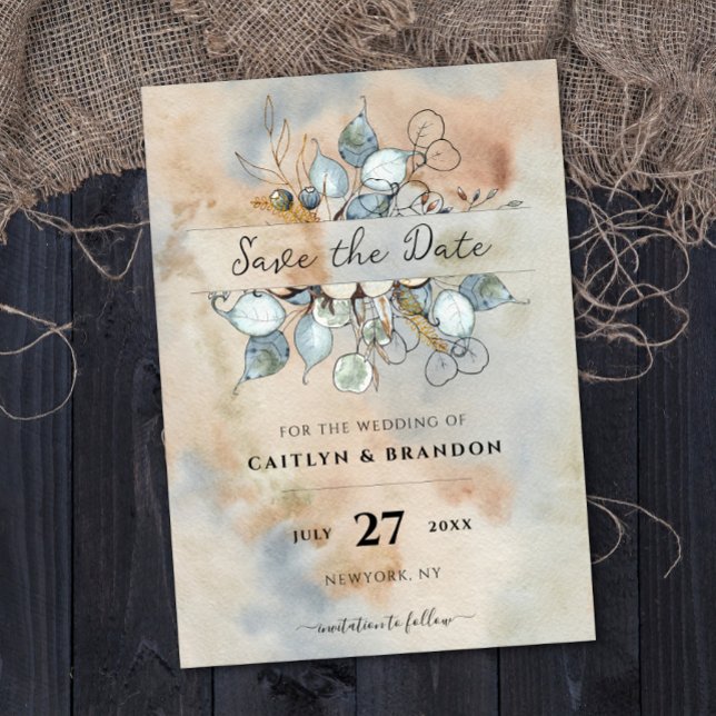 Invitation Fleurs de rouille en terre cuite Foliage d'automne (Créateur téléchargé)