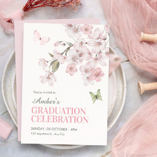 Invitation Fleurs de Sakura fleurissent graduation