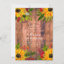 Invitation Fleurs de soleil 1er premier anniversaire fille Pa