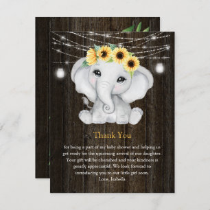 Invitation Fleurs de soleil d'éléphant rustique illumine le B