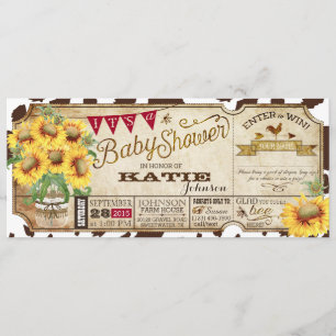 Invitation Fleurs de soleil et Baby shower d'impression de va