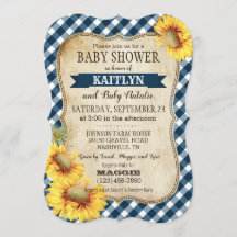 Fleurs de soleil et Baby shower En vichy