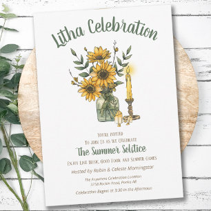 Invitation Fleurs de soleil florales Litha été dans Vase Sols